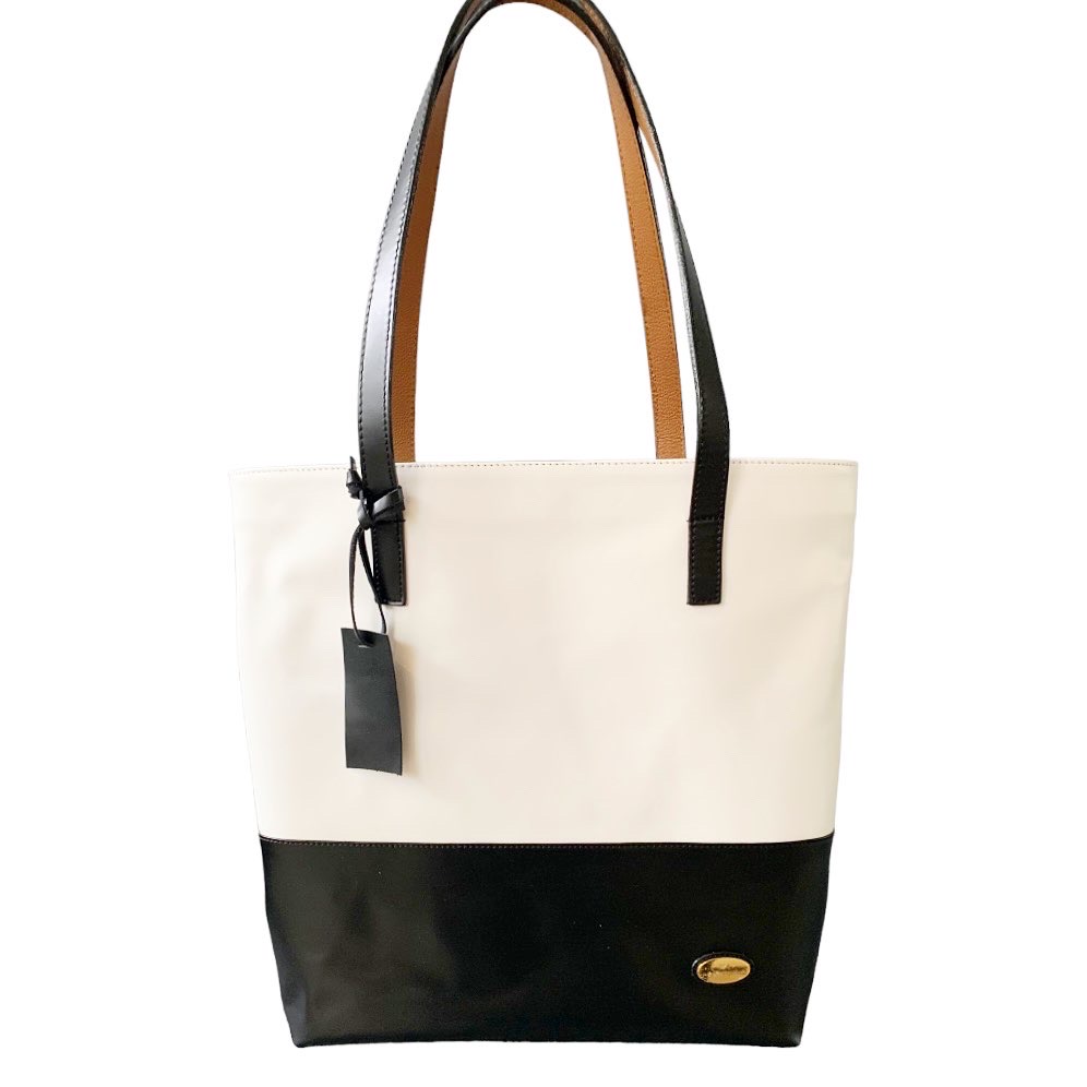 BOLSO SHOPPING BLANCO Y NEGRO