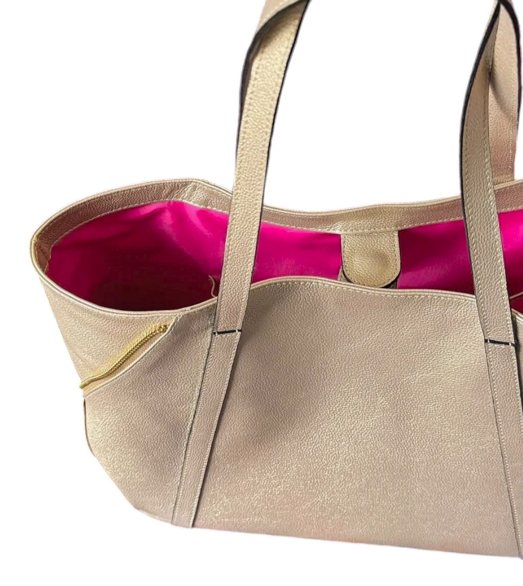 BOLSO SHOPPING EXPANDIBLE DORADO - Image 3