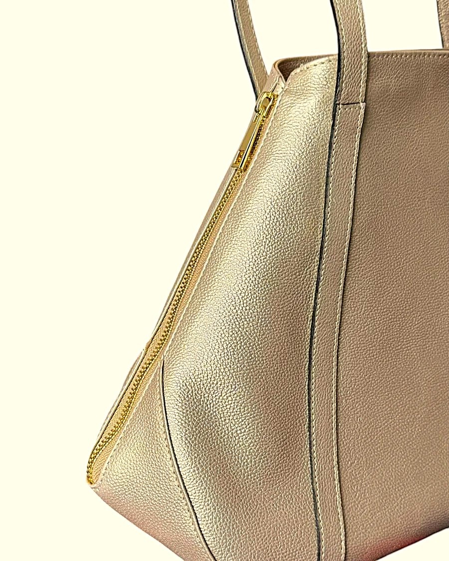 BOLSO SHOPPING EXPANDIBLE DORADO - Image 5