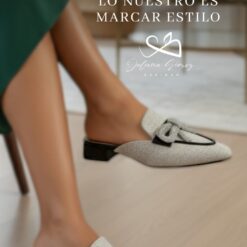Mules Ela gris negro